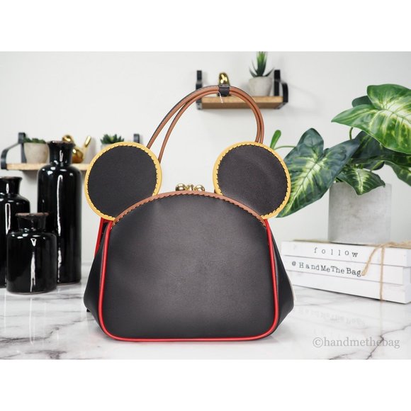 NWT Coach Mickey Mouse X Keith Haring Small Leather Kisslock Crossbody Bag NEW - Picture 3 of 11
